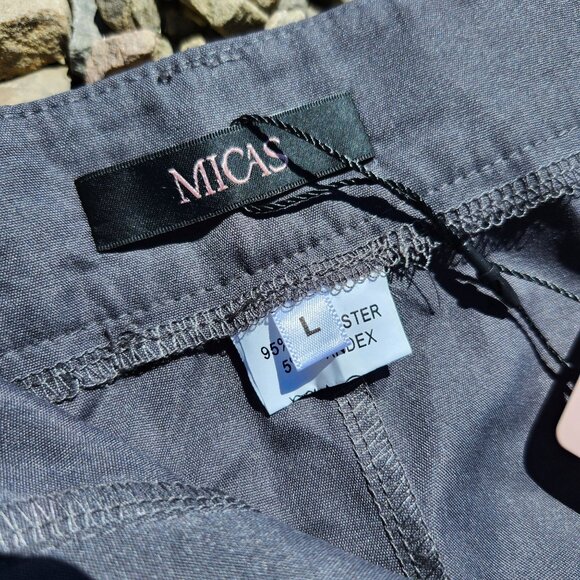 Micas Women Size Large High-Waisted Gray Cargo Maxi Skirt Slit Drawstring Hem - Picture 6 of 11